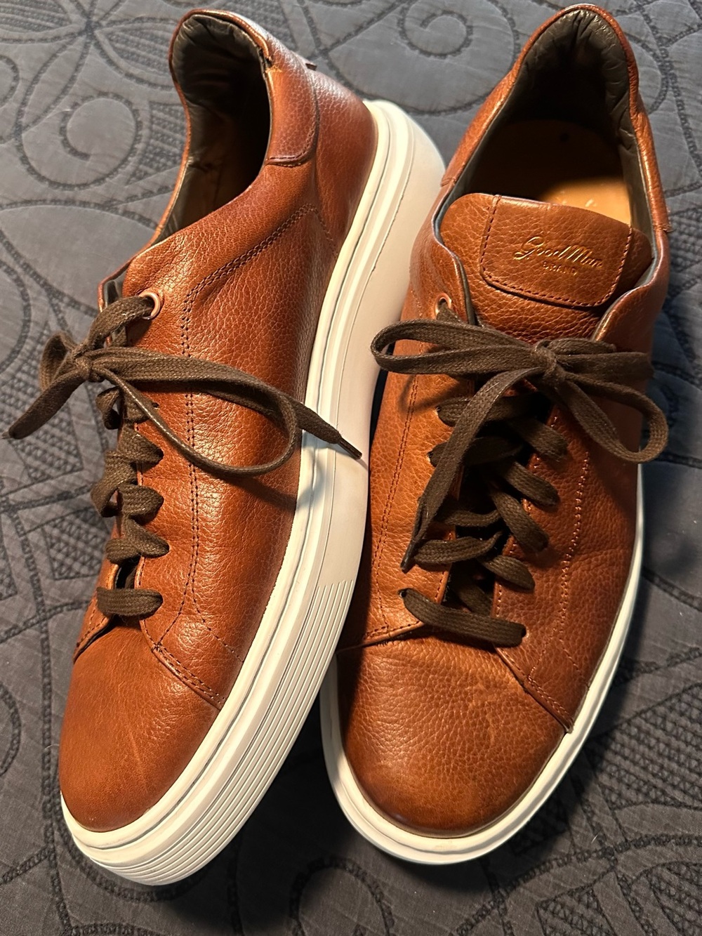 Good Man Brand Saddle Tan Leather Low-Top Sneakers